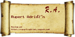 Rupert Adrián névjegykártya